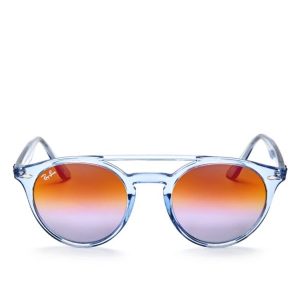 Ray Ban Mirrored Round Gradient Sunglasses